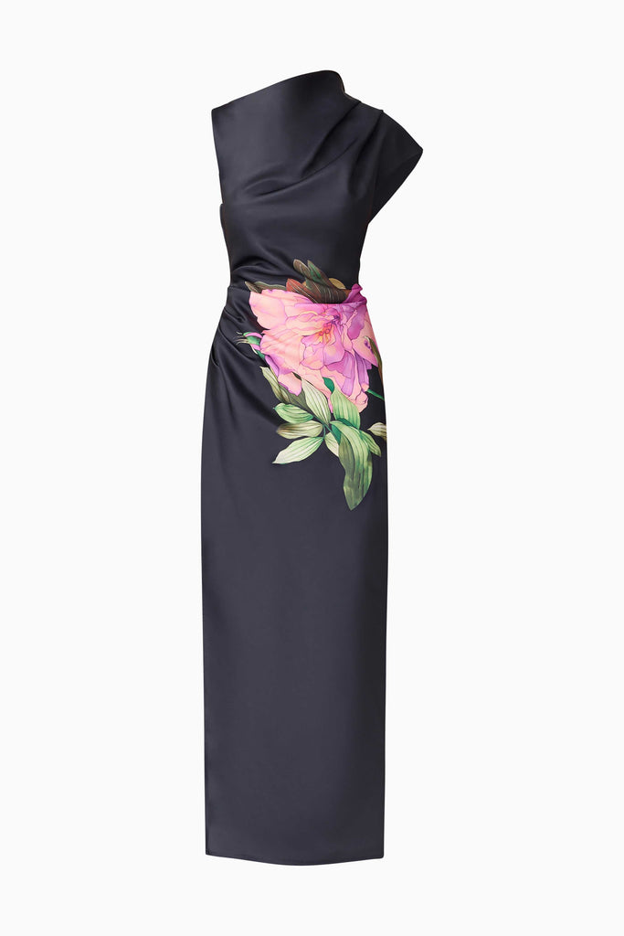 Azelie Asymmetrical Gown in Black