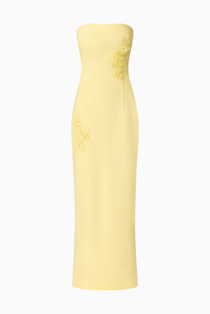 Evee Strapless Maxi Dress in Yellow