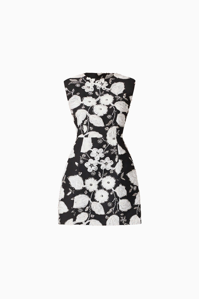 Carol Tulip Mini Dress in Black & White