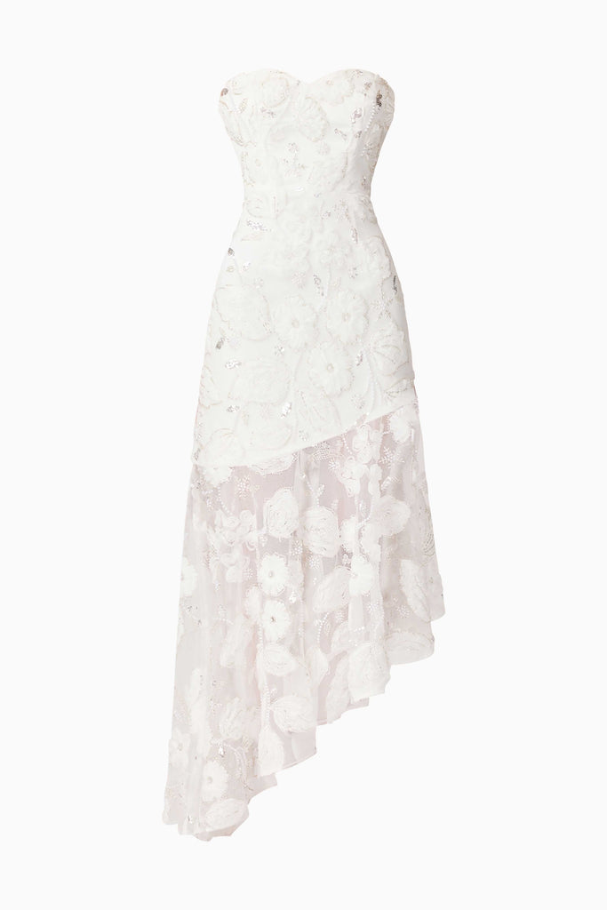 Carol Strapless Gown in White