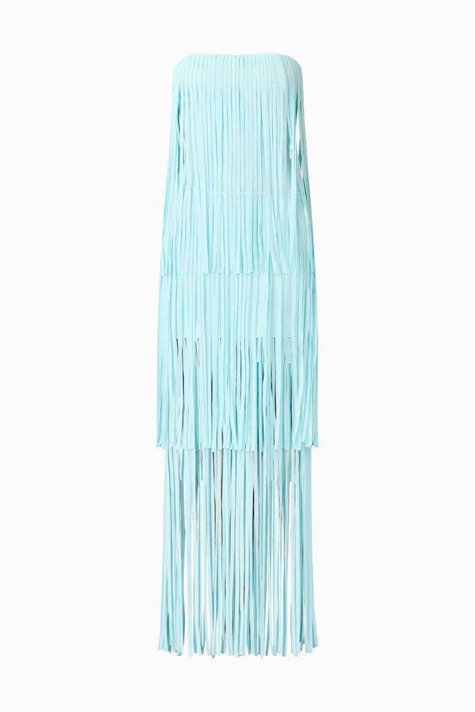 Alya Tiered Maxi Dress in Blue