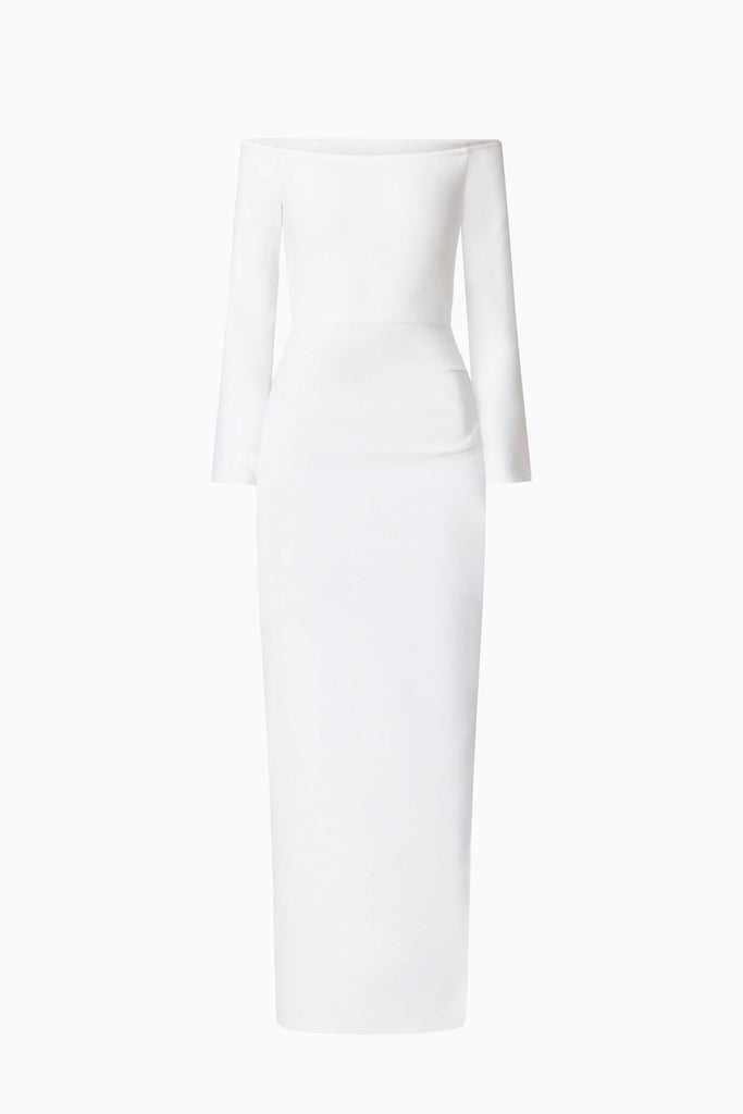 Sonya Long Sleeve Midi Dress in White