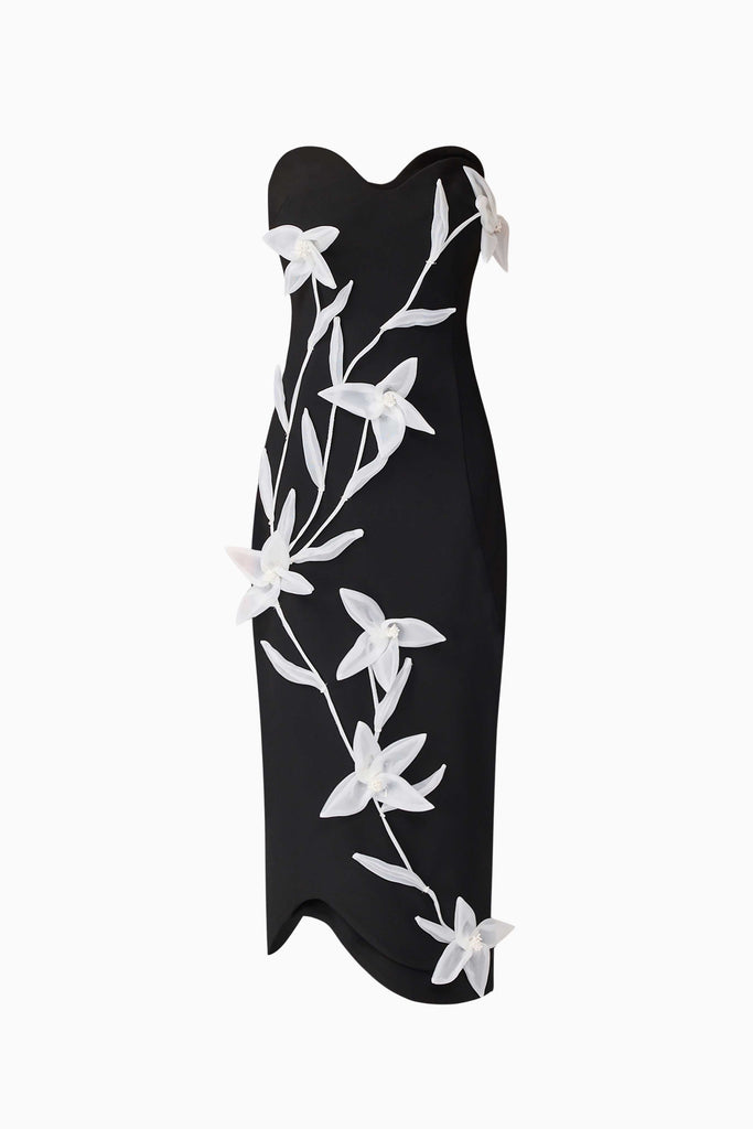 Ilaraia Sweetheart Midi Dress in Black