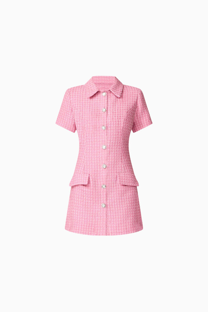 Alia Short Sleeve Mini Dress in Pink