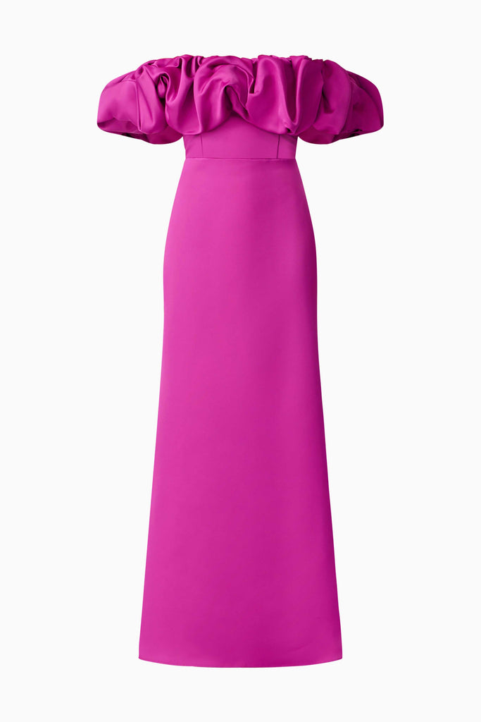 Sharon Off The Shoulder Midi Dress in Purple