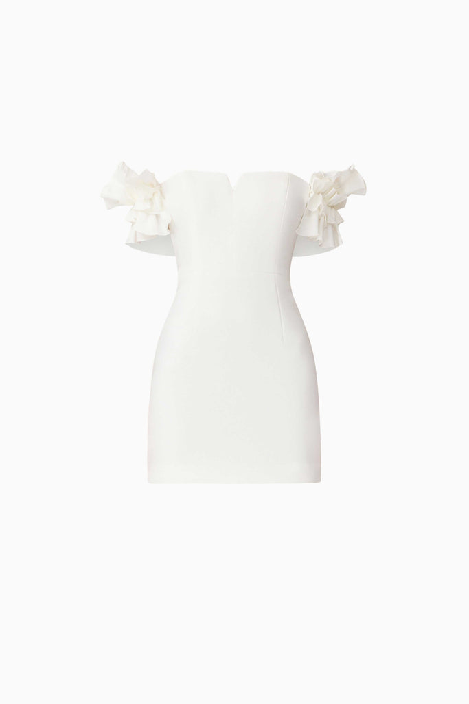 Nola Off The Shoulder Mini Dress in White