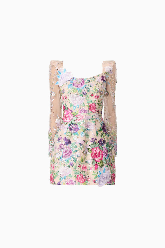 Eliska Long Sleeve Mini Dress in Floral