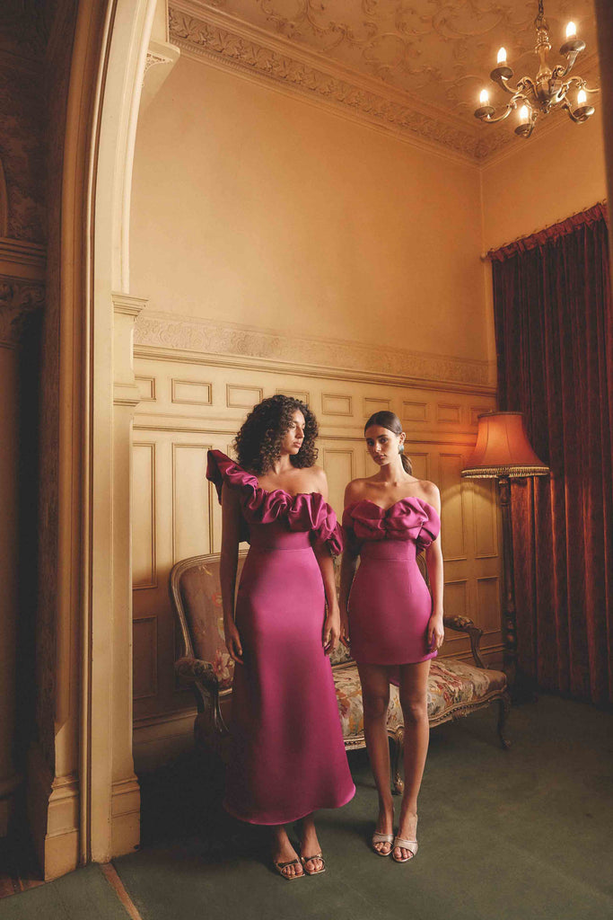 Sharon Strapless Mini Dress in Purple