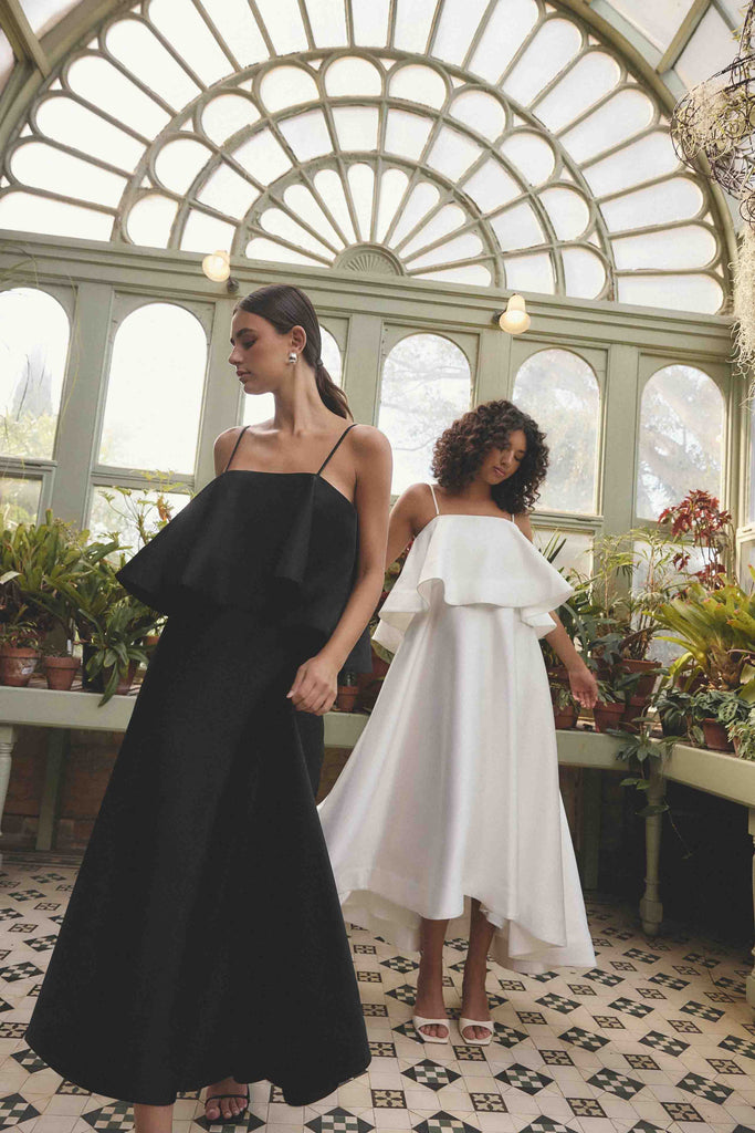 Reyna Tiered Maxi Dress in Black