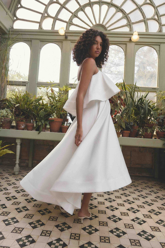Reyna Tiered Maxi Dress in White
