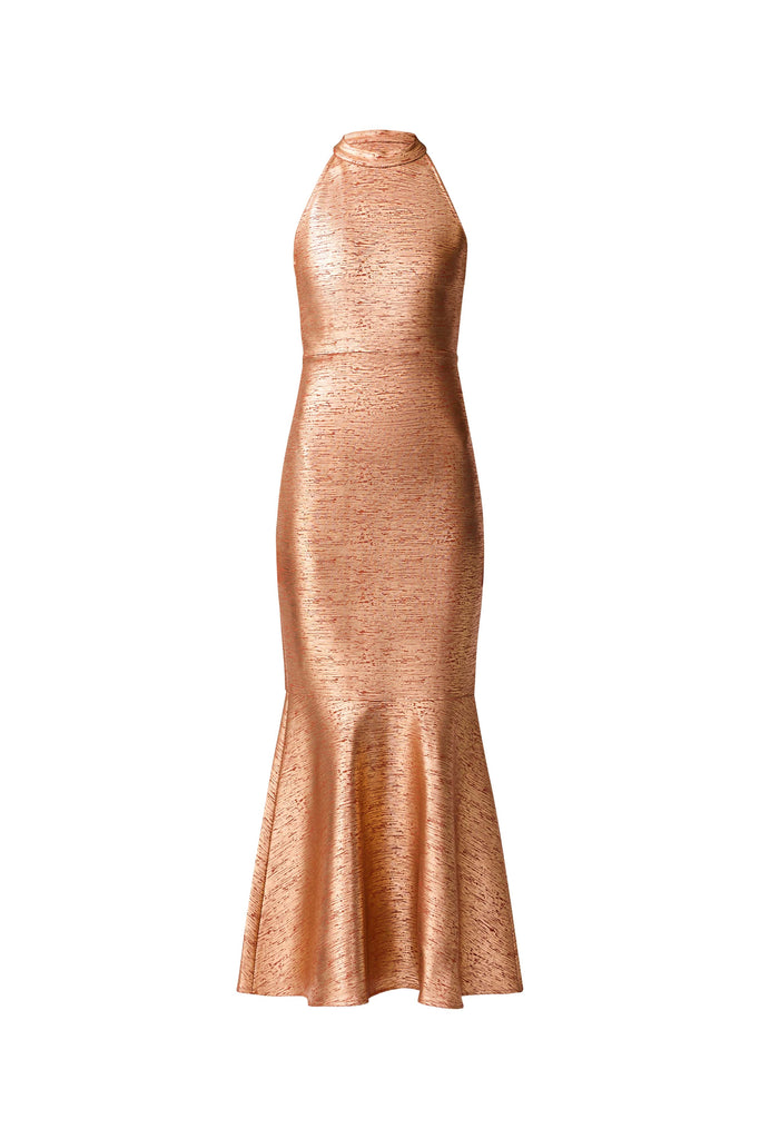 Rhian Halter Gown in Orange