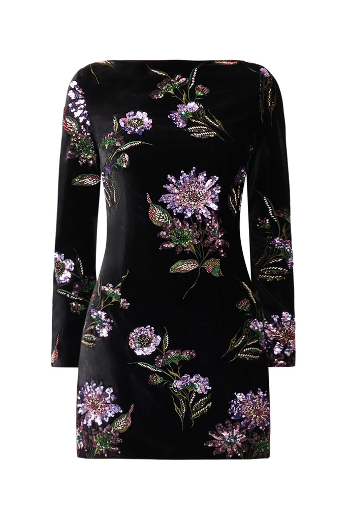 Clio Long Sleeve Mini Dress in Black