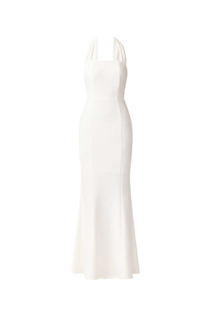 Mira Halter Gown in White