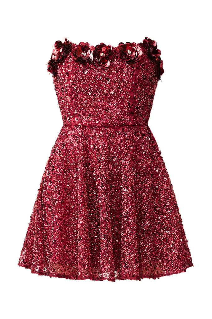 Carmen A-Line Mini Dress in Red