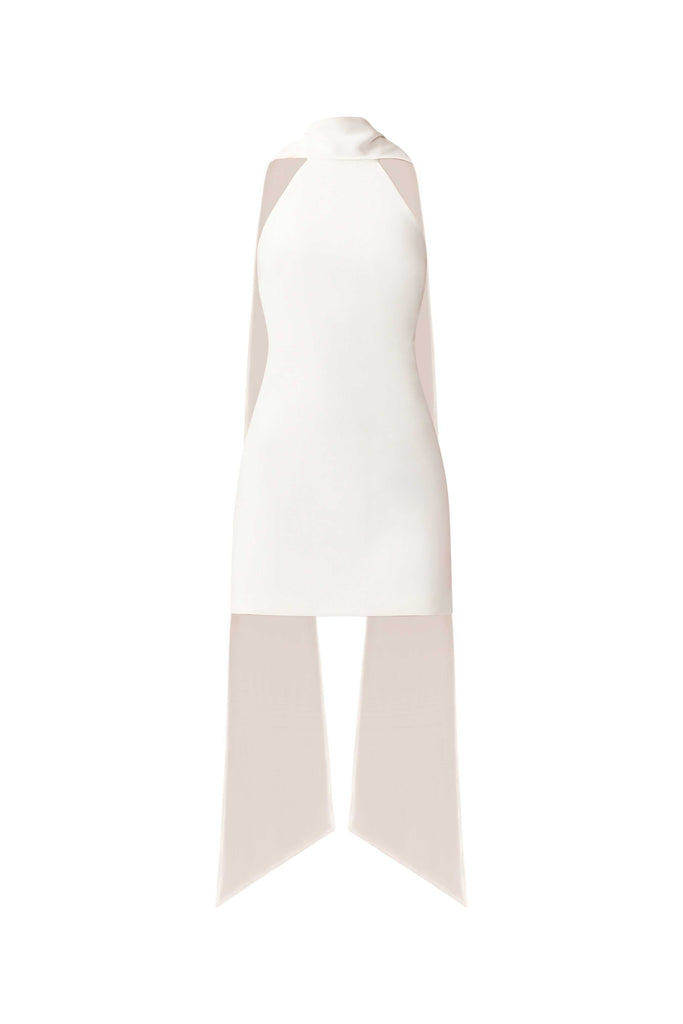 Mira Halter Mini Dress in White