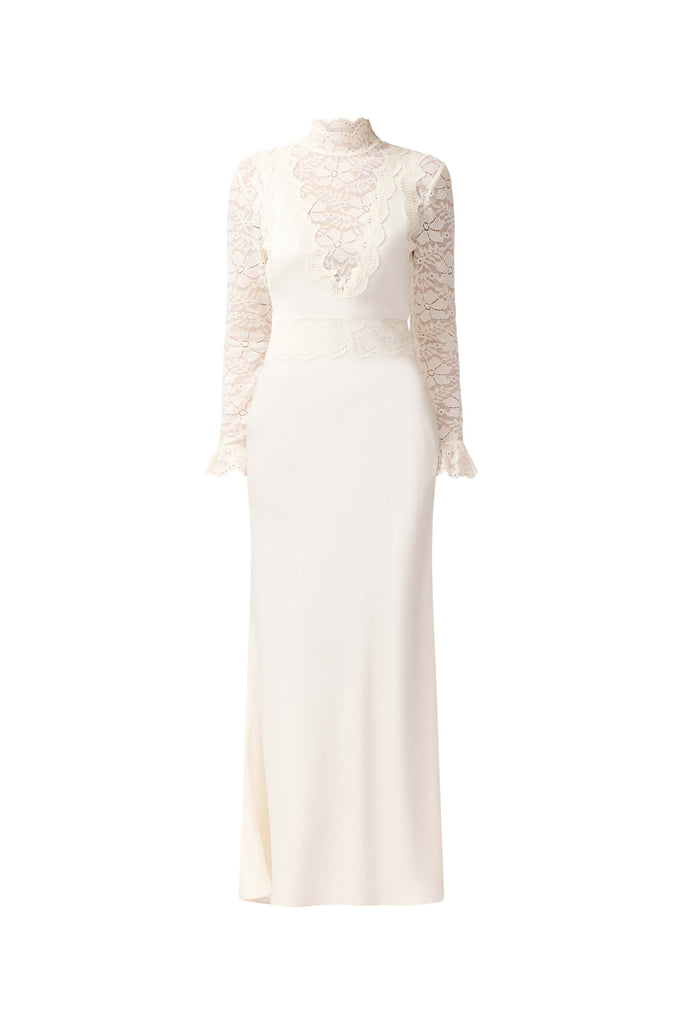 Margot Long Sleeve Gown in White