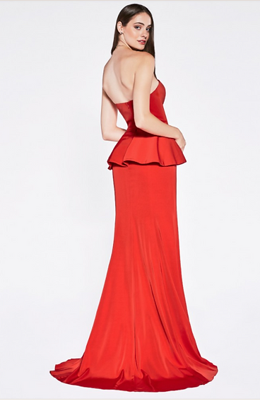 red strapless peplum dress Strapless Peplum Dress Femi9 EG