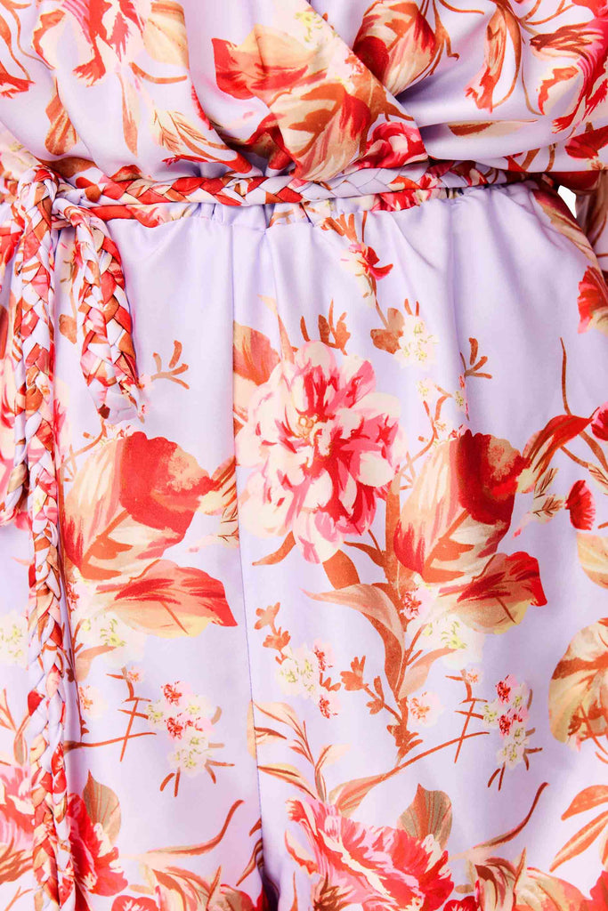 Elina Long Sleeve Playsuit in Purple