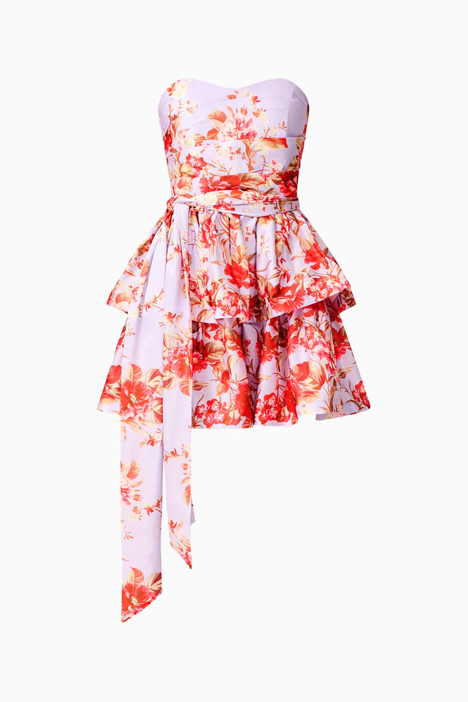 Elina Strapless Mini Dress in Purple