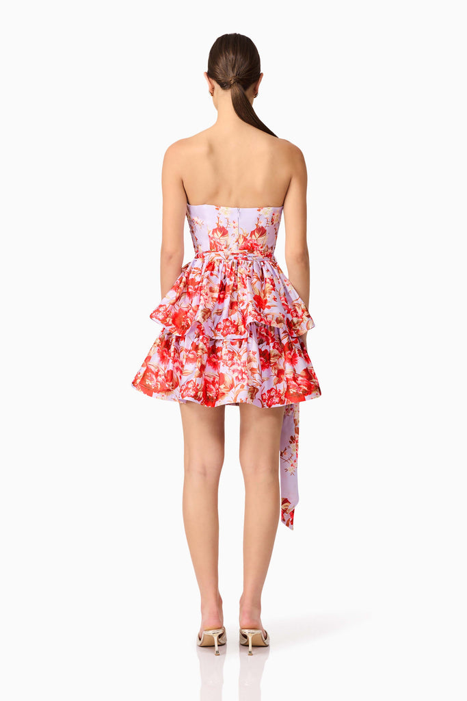 Elina Strapless Mini Dress in Purple