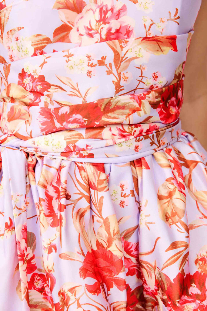 Elina Strapless Mini Dress in Purple