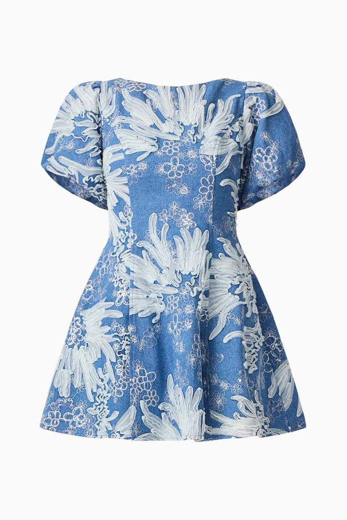 Anneliese A-Line Mini Dress in Blue