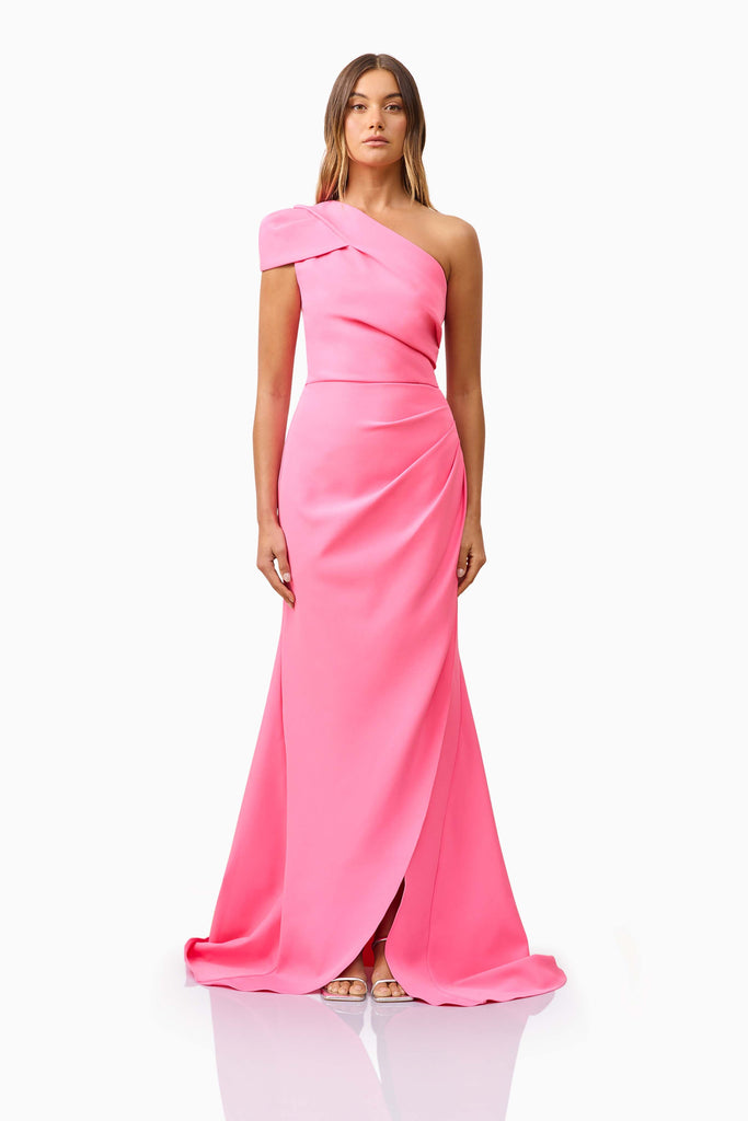 Klara One Shoulder Gown in Pink