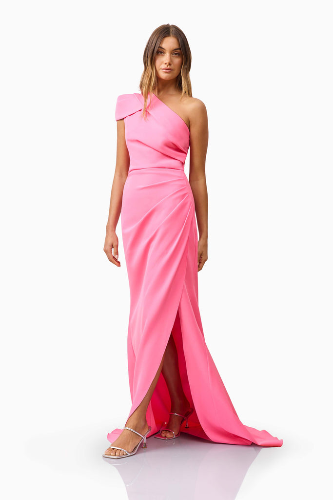 Klara One Shoulder Gown in Pink