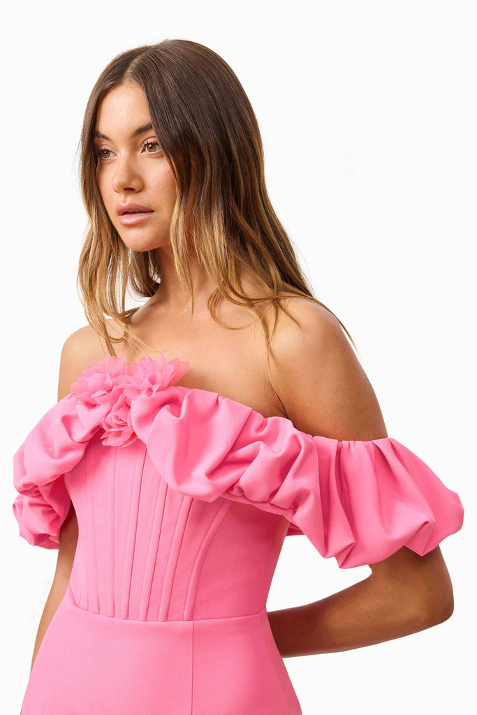 Klara Off The Shoulder Mini Dress in Pink