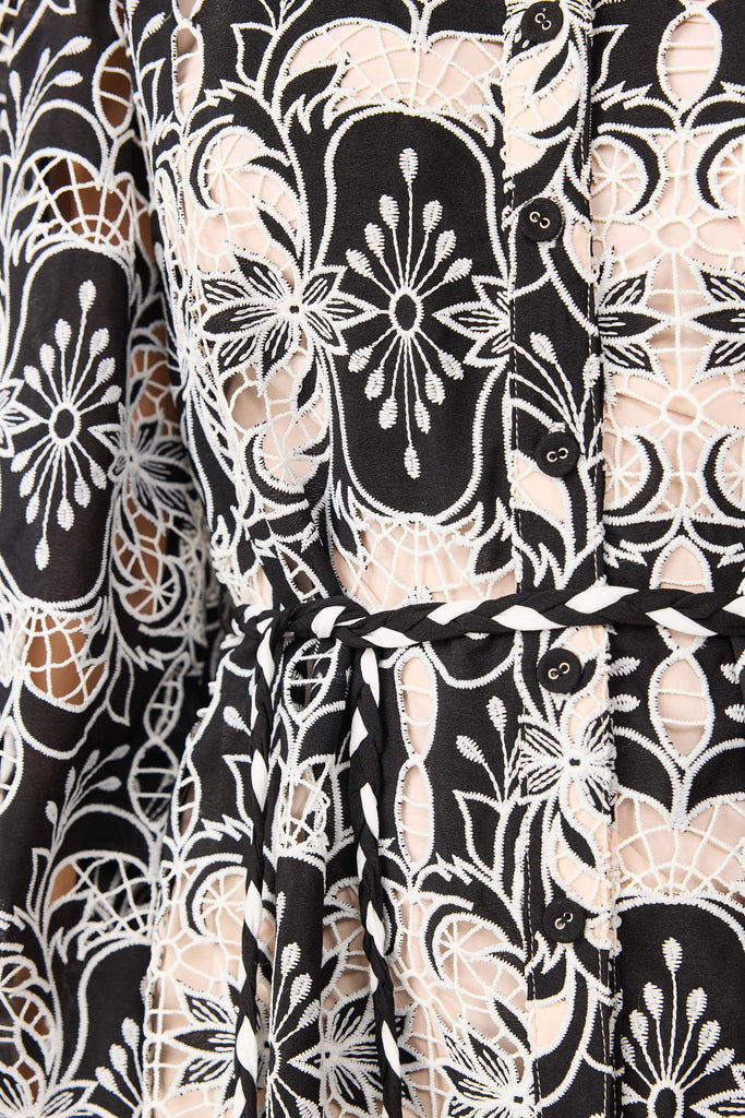 Jolie Long Sleeve Mini Dress in Black