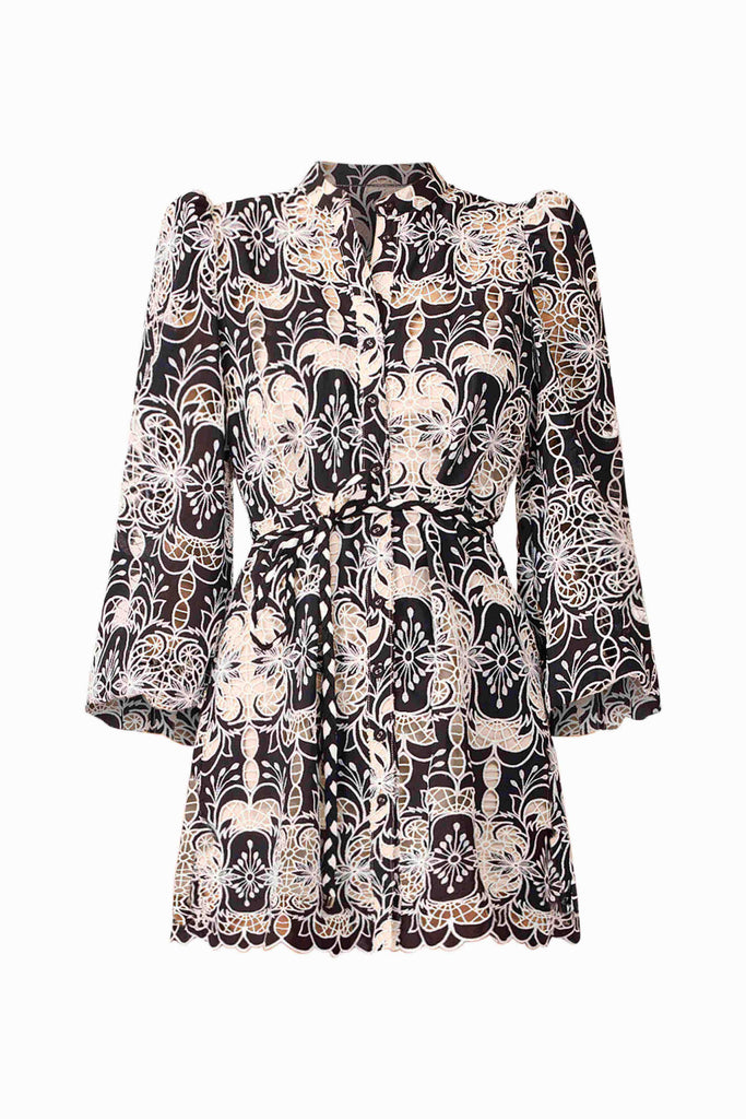 Jolie Long Sleeve Mini Dress in Black