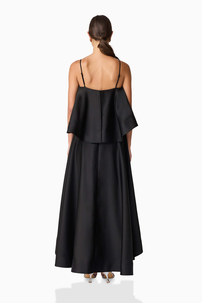 Reyna Tiered Maxi Dress in Black