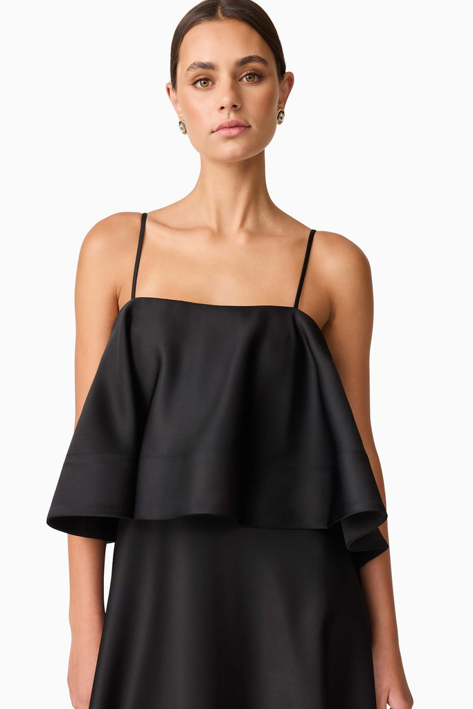 Reyna Tiered Maxi Dress in Black