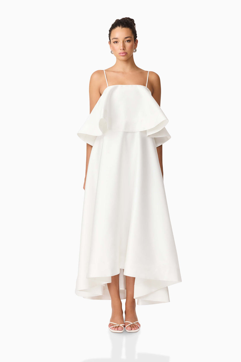 Reyna Tiered Maxi Dress in White