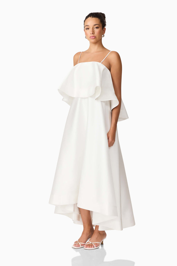 Reyna Tiered Maxi Dress in White