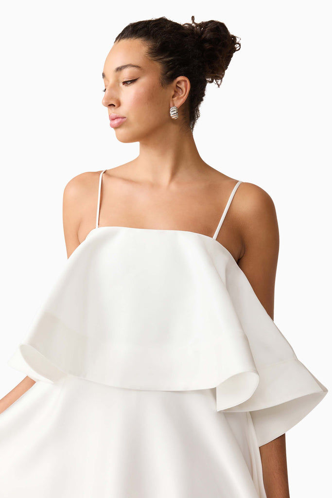 Reyna Tiered Maxi Dress in White