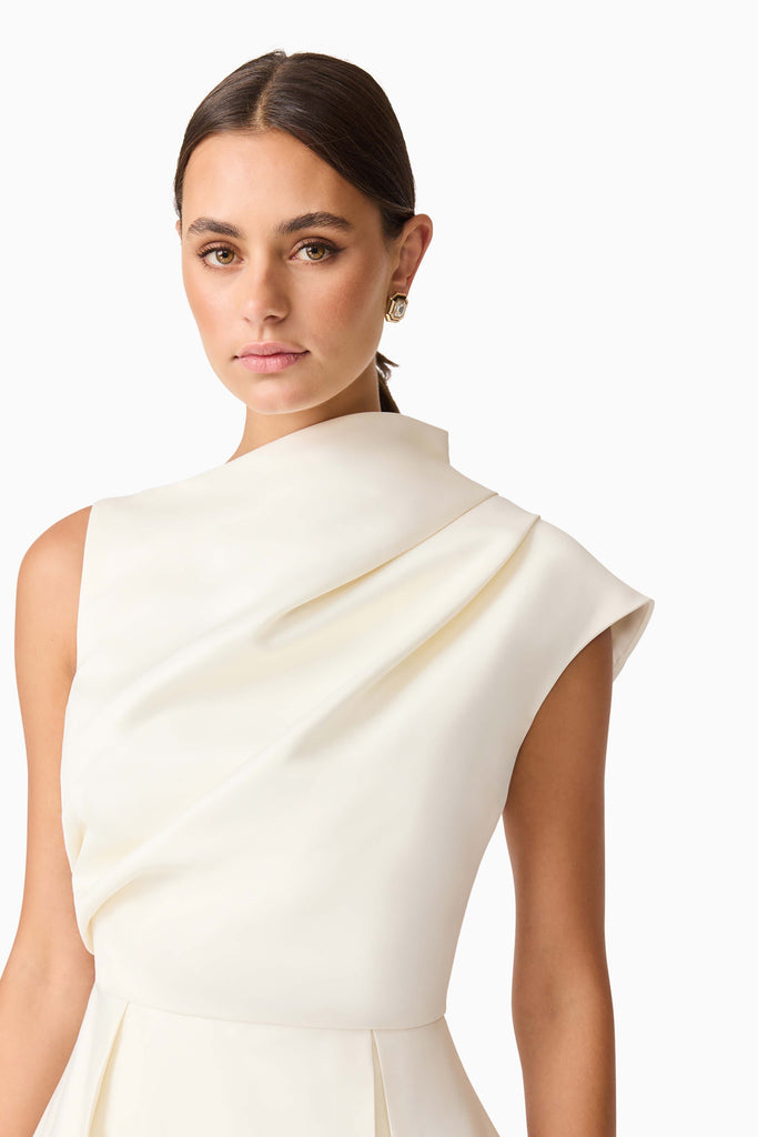 Azelie Asymmetrical Mini Dress in White