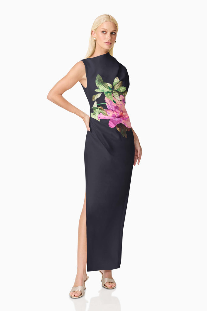 Azelie Asymmetrical Gown in Black