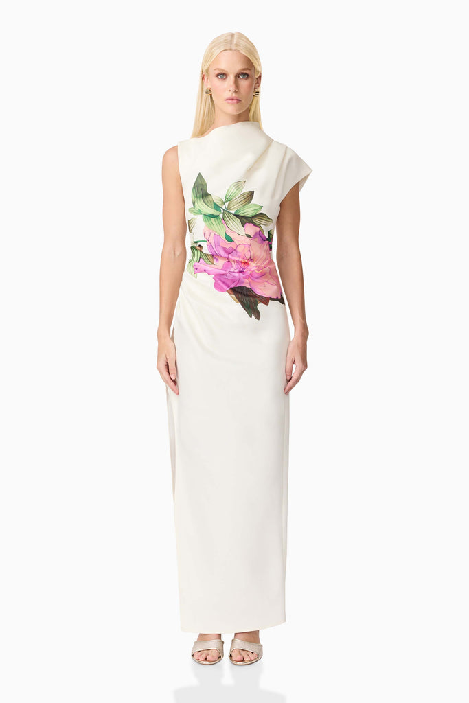 Azelie Asymmetrical Gown in White