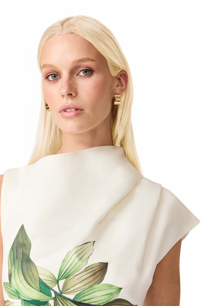 Azelie Asymmetrical Gown in White