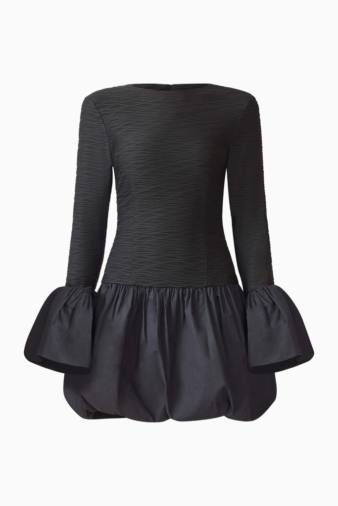 Theodora Long Sleeve Mini Dress in Black