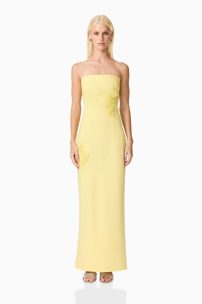 Evee Strapless Maxi Dress in Yellow