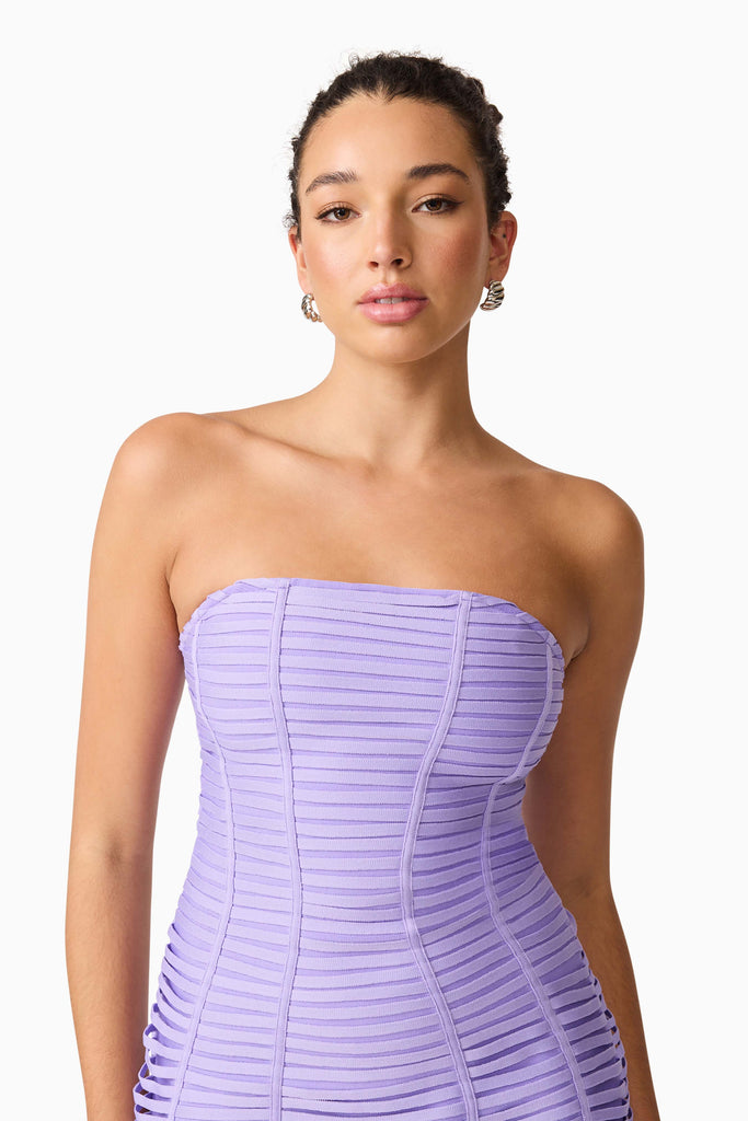 Alya Strapless Mini Dress in Purple
