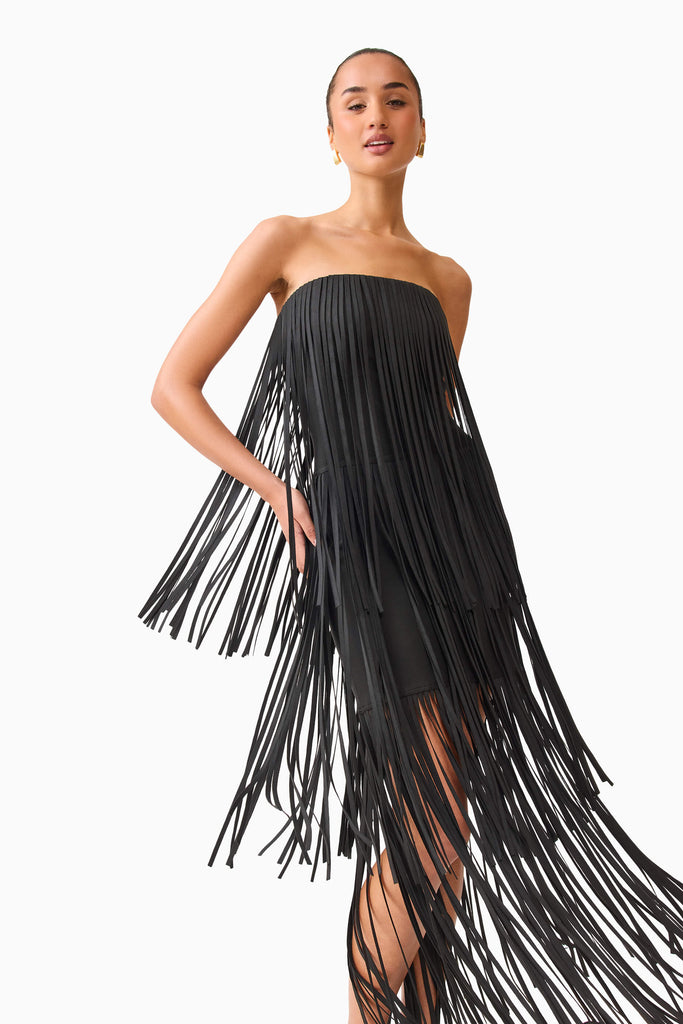 Alya Tiered Maxi Dress in Black