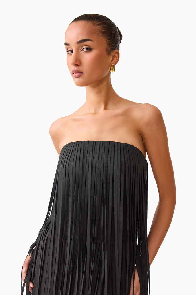 Alya Tiered Maxi Dress in Black