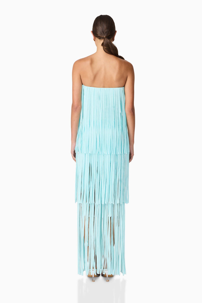 Alya Tiered Maxi Dress in Blue
