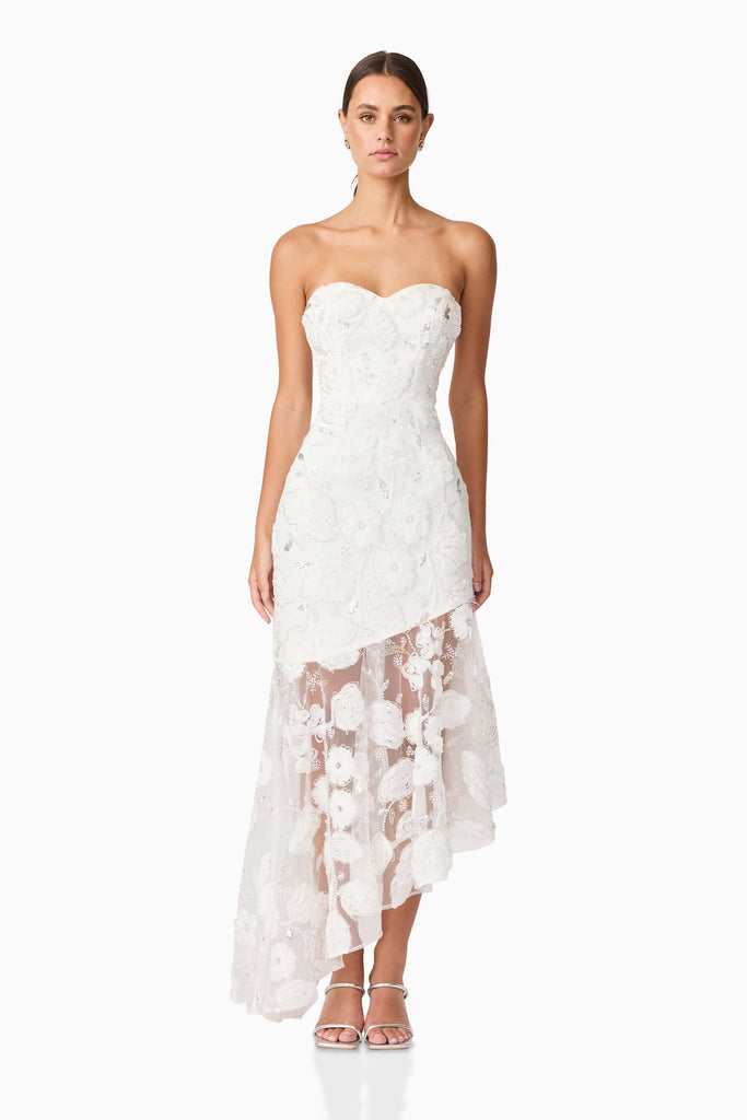 Carol Strapless Gown in White