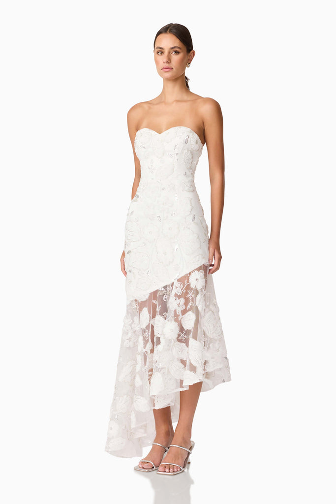 Carol Strapless Gown in White