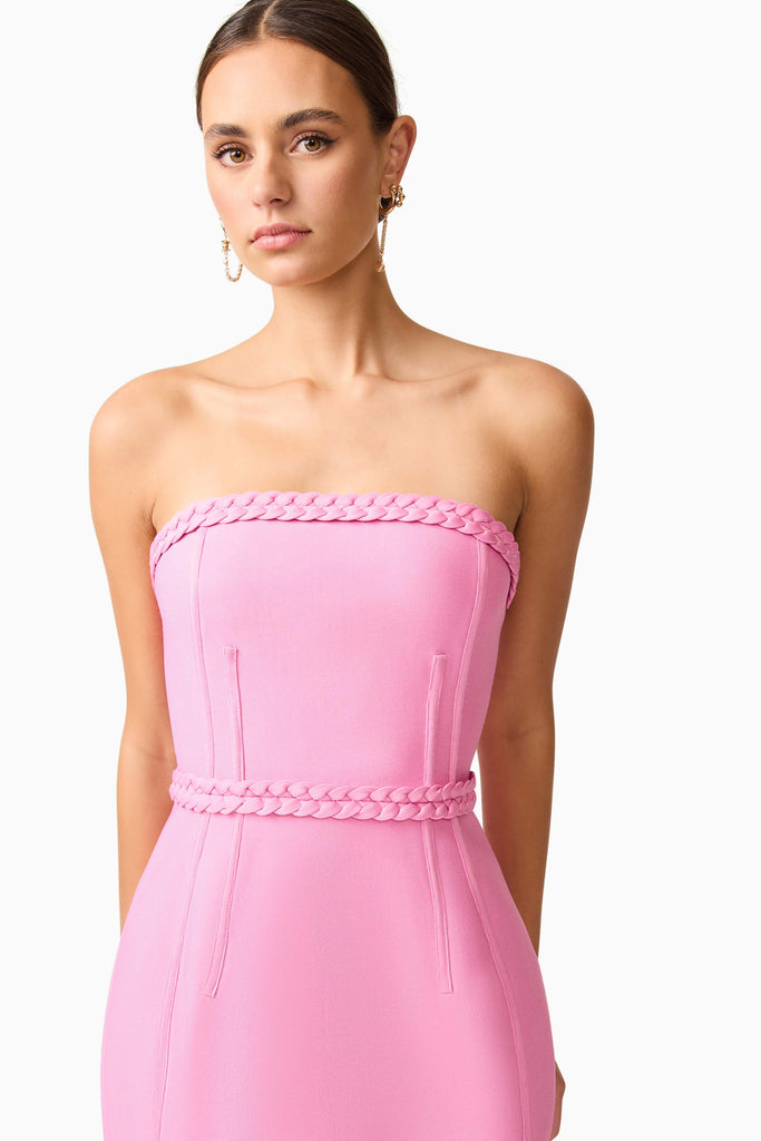 Coralene Strapless Mini Dress in Pink