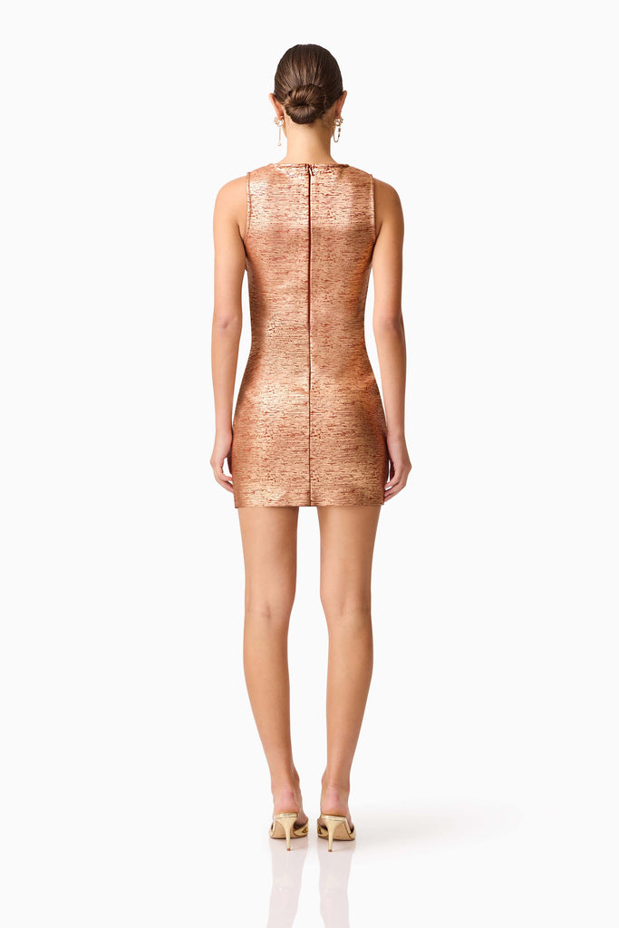 Rhian Fitted Mini Dress in Orange